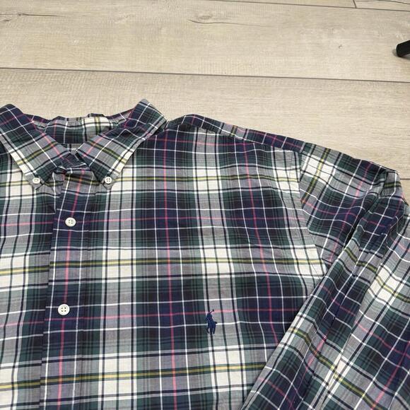 Polo Ralph Lauren 3XLT Red Black Plaid Shirt Long Sleeve Classic Fit Button Down - Picture 4 of 8